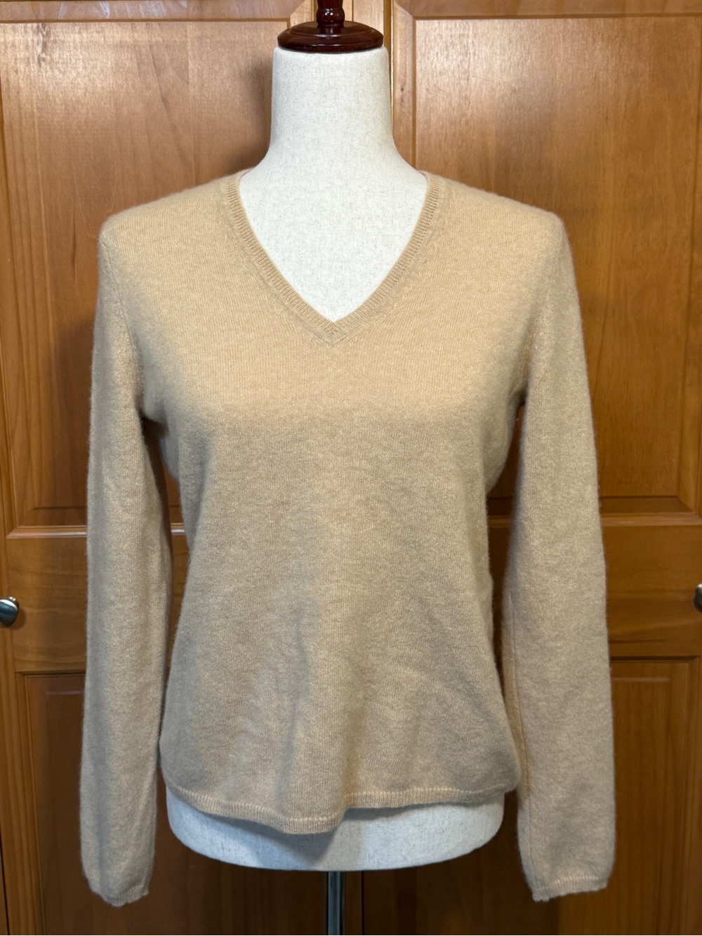 Lord & Taylor Carmel Cashmere V Neck Sweater